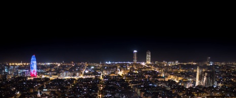 Views of Barcelona with the Torre Glòries (formerly Torre Agbar)