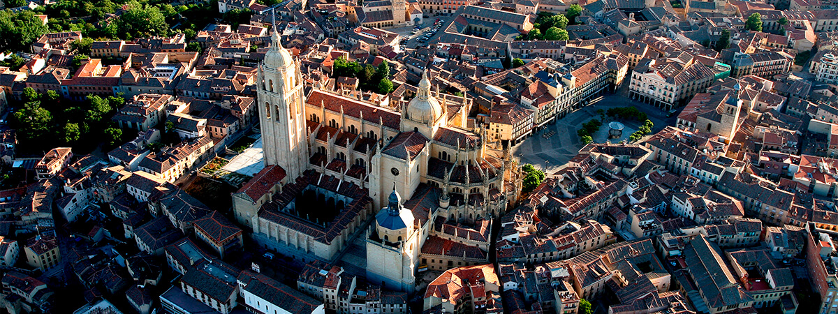 Aerial view of Segovia cathedral