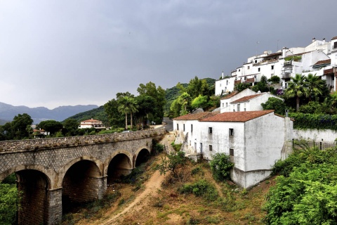 Панорамный вид на Химена-де-ла-Фронтера в провинции Кадис (Андалусия).