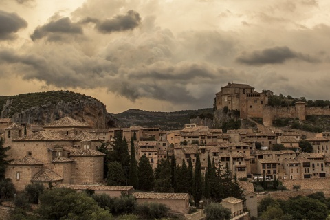Panoramablick auf Alquézar (Huesca, Aragonien)