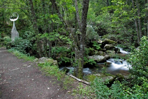 The sculpture "Camino del Agua" (The Water Path) in the Las Batuecas-Sierra de Francia Nature Reserve. Salamanca
