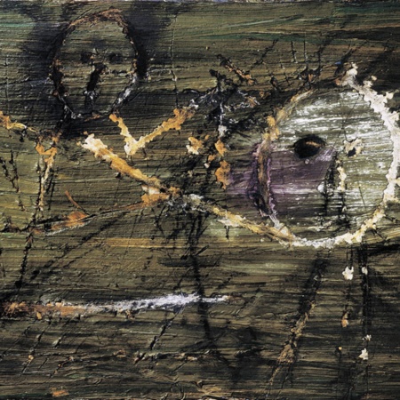 Antoni Tapies. Composició (Composizione/Composition), 1947. Olio graffiato su tela. Collezione MACBA. Deposito della Generalitat della Catalogna. Collezione Nazionale d