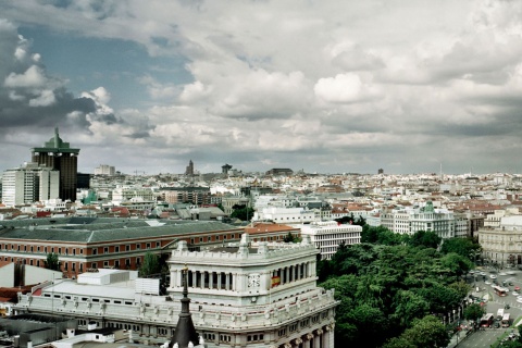 View from the rooftop terrace in the Círculo de Bellas Artes in Madrid 
