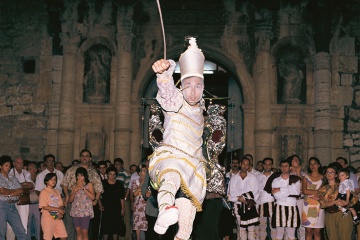 Dance of the Tornejants (Knights of Our Lady) in the fiesta of La Mare de Déu de la Salut Festival in Algemesí (Valencia)