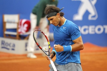 Rafa Nadal feiert einen gewonnenen Punkt