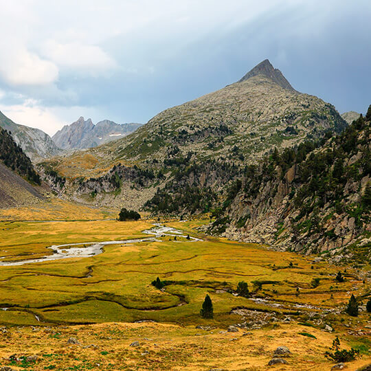 Wetlands on the path to Mount Aneto in the Aragonese Pyrenees