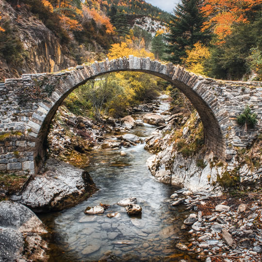 Romanische Brücke von Isaba, Roncal-Tal, Navarra