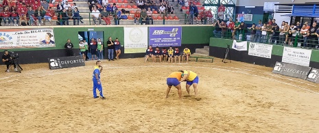 View of Canarian wrestling championship