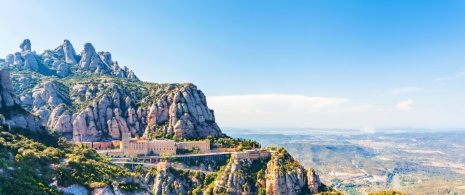 Vista della montagna di Montserrat a Barcellona, Catalogna