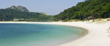 A praia de Rodas, Galícia.