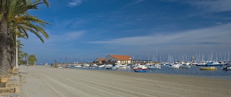 View of Los Alcázares beach and port
