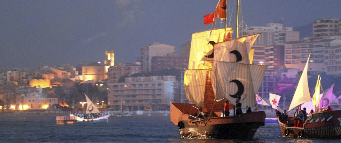 Disembarking during the Moors and Christians festival of Villajoyosa  Disembarking during the Moors and Christians festival of Villajoyosa