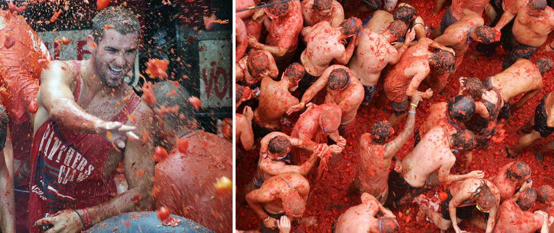 The Tomatina fiesta in Buñol, Valencia. The Tomatina fiesta in Buñol, Valencia.