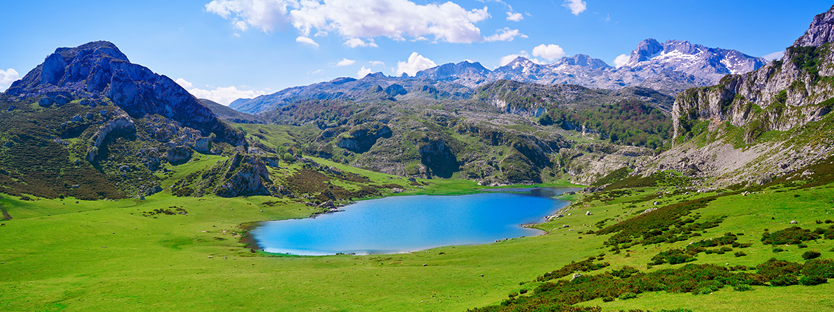 The Lakes of Covadonga in the Picos de Europa Mountains