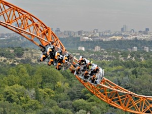 Roller coster at Parque de Atracciones de Madrid 