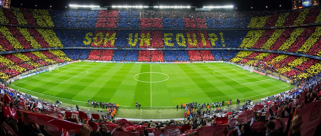 Panoramic view of Spotify Camp Nou stadium. Barcelona