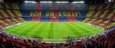 منظر بانورامي لملعب سبوتيفي كامب نو، برشلونة