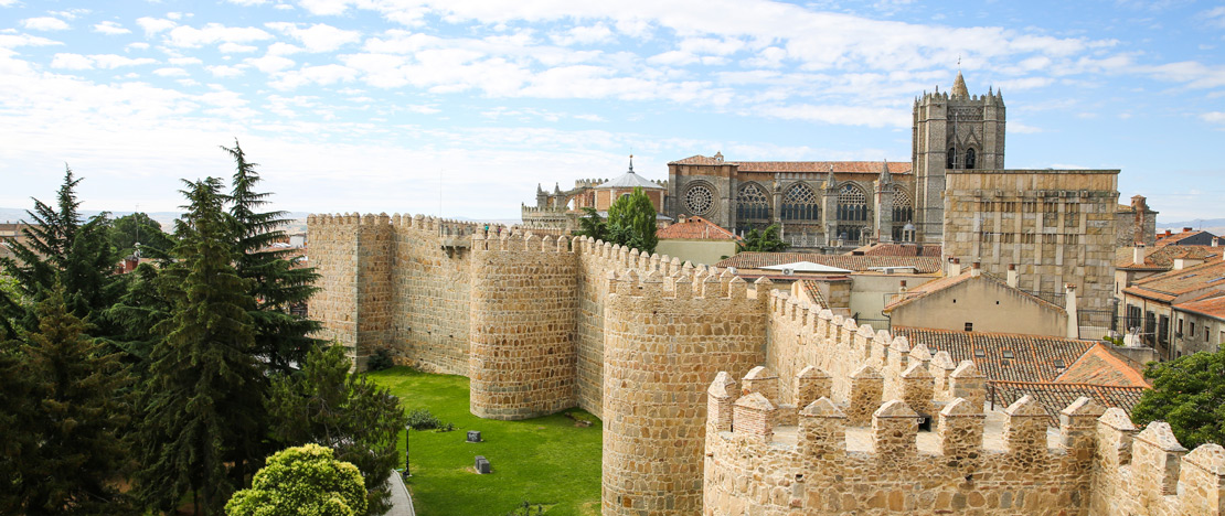 View of the Roman Wall and the Cathedral of the Saviour in Ávila, Castile and Leon View of the Roman Wall and the Cathedral of the Saviour in Ávila, Castile and Leon