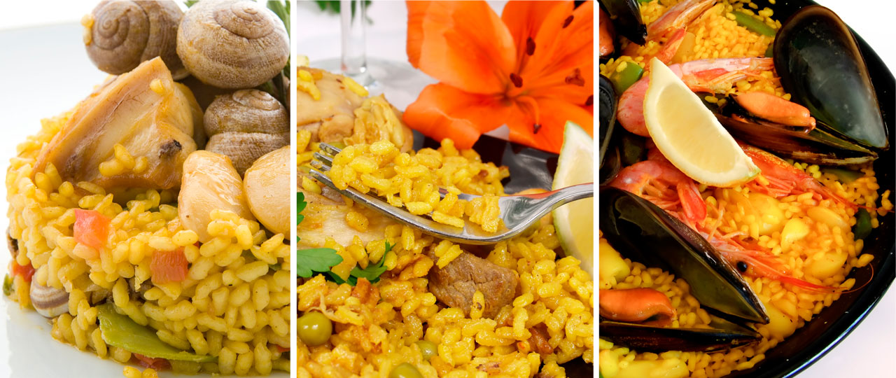 Different types of Spanish paella Different types of Spanish paella