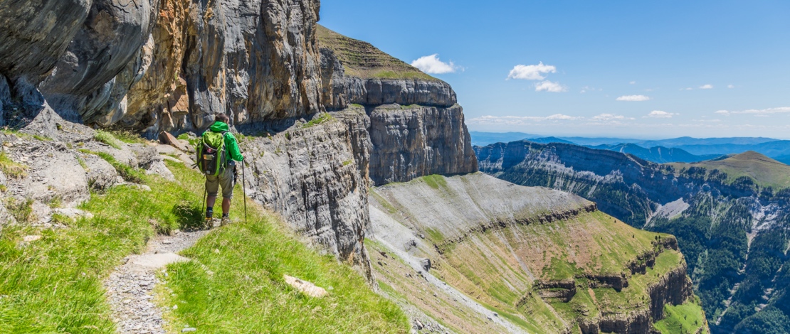 Hiker in the Ordesa y Monte Perdido National Park, Huesca