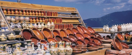 Pieces of handmade ceramics from Segovia