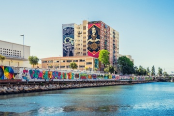 Urban art murals in the Malaga neighborhood of Soho