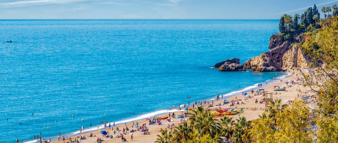 Burriana Beach in Nerja Burriana Beach in Nerja