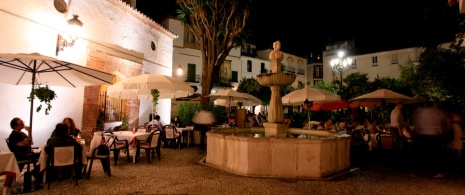 Orange Square in the historic center of Malaga