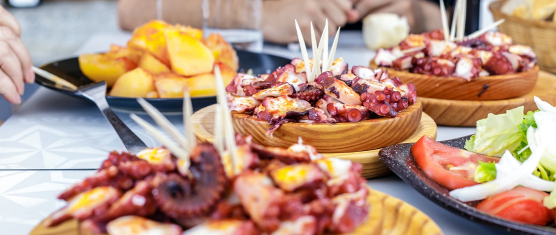 Typical Galician octopus tapa Typical Galician octopus tapa