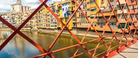 Eiffel bridge in Girona, Catalonia