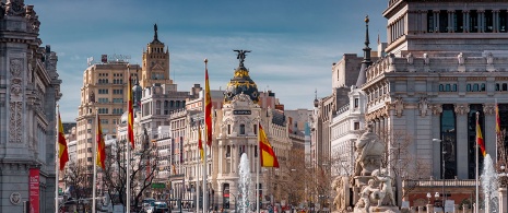 Alcala street and Cibeles square, Madrid