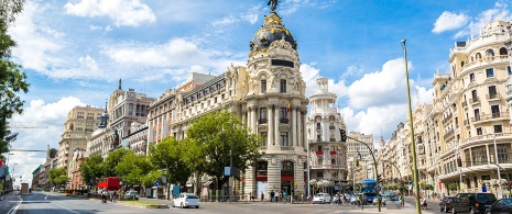 Alcalá and Gran Vía street in Madrid
