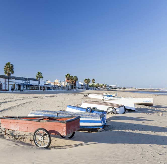 Strand von Sanlúcar de Barrameda in Cádiz, Andalusien