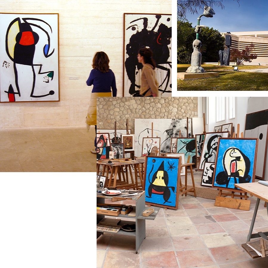 Composizione di immagini relative a Miró e alla sua fondazione a Palma, Maiorca Composizione di immagini relative a Miró e alla sua fondazione a Palma, Maiorca