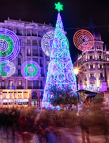 Weihnachtsbeleuchtung in Madrid