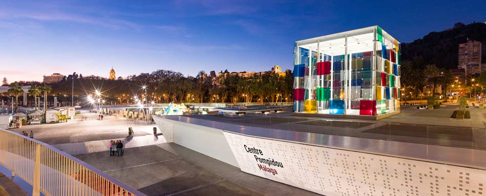 Centre Pompidou, Málaga, bei Nacht Centre Pompidou, Málaga, bei Nacht