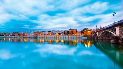 Calle Betis from the bridge to Triana, in Seville