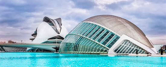 Vista da Cidade das Artes e das Ciências de Valência