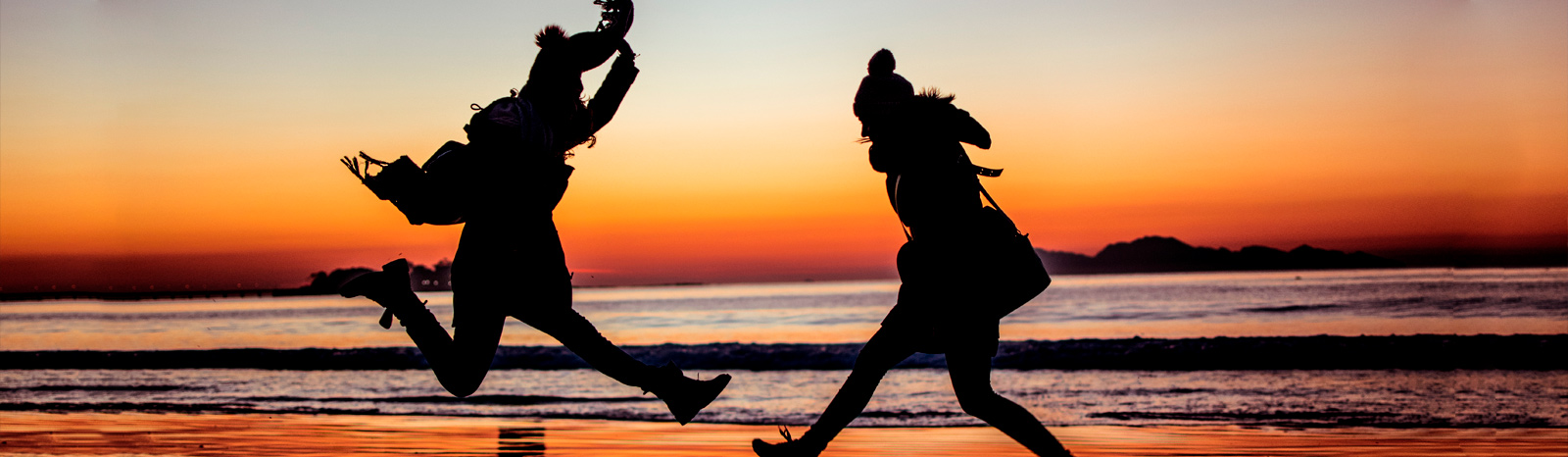 Jumping at the beach