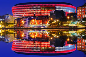 Vista aérea del estadio Vicente Calderón. Madrid