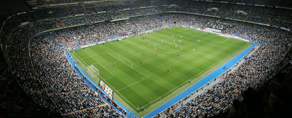 Stadio Santiago Bernabeu in occasione di una partita. Madrid