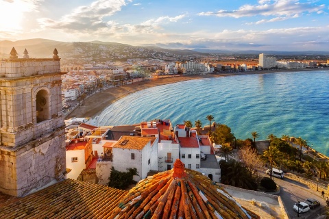 View of Peñíscola from the Papa Luna Castle, Valencia