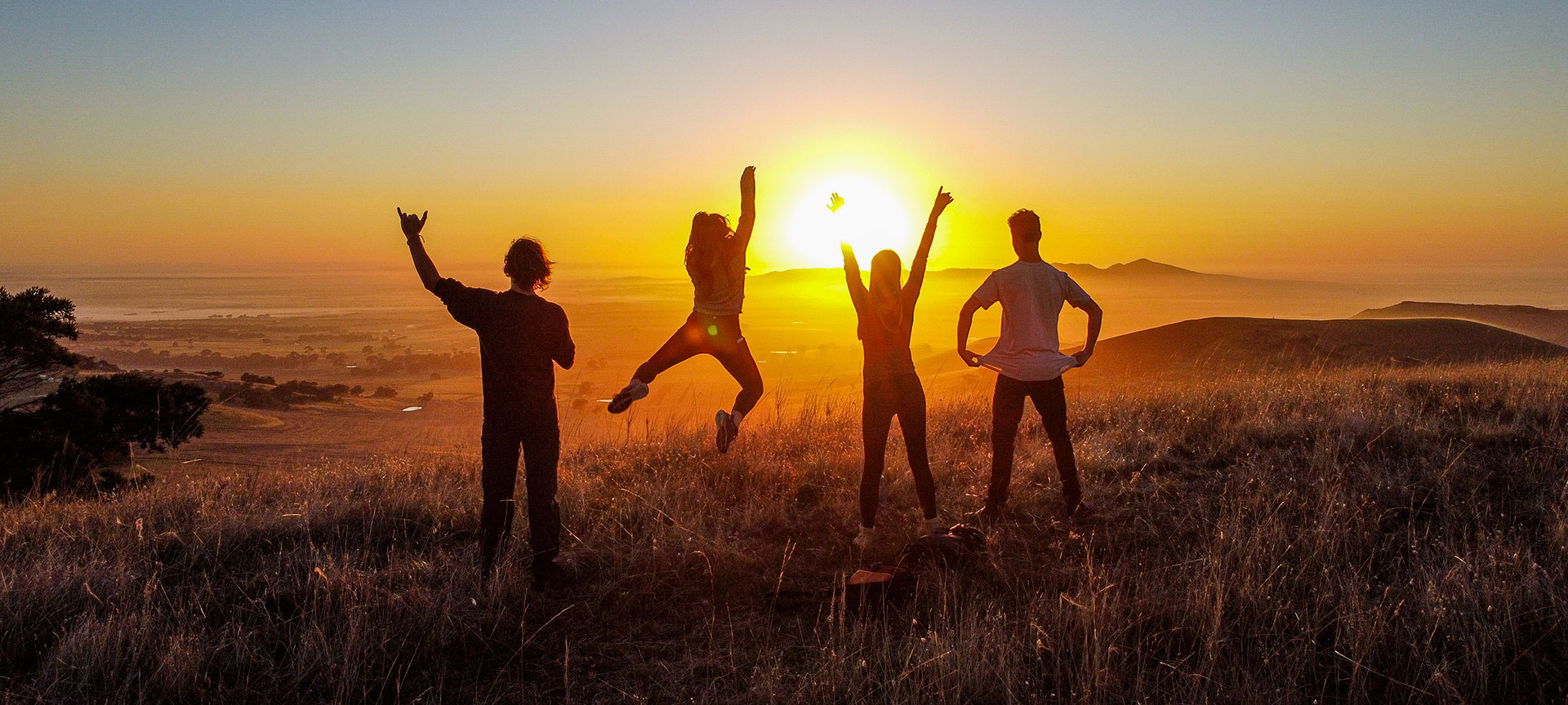 Friends watching the sun go down