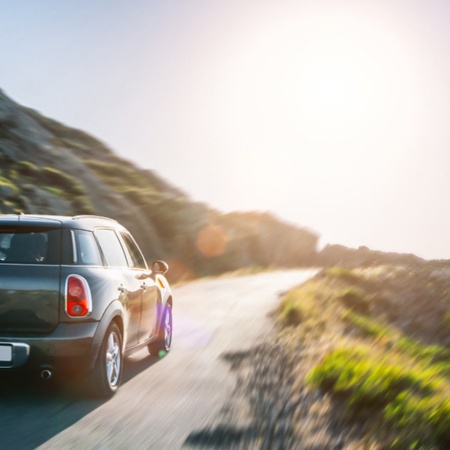 Car on a mountain road