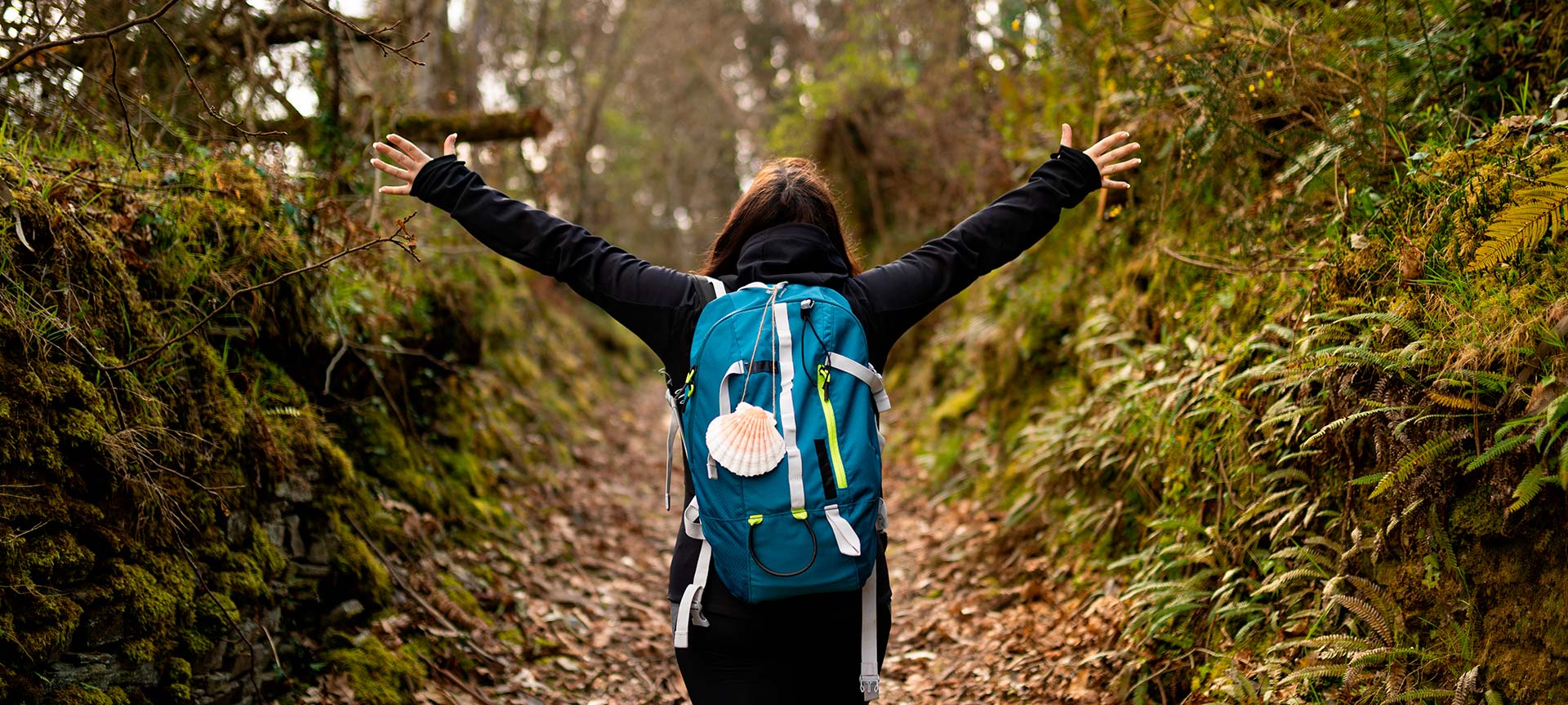 Un pèlerin parcourant le chemin de Compostelle