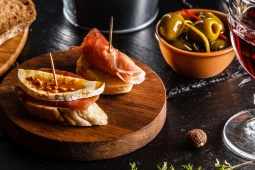 Delicious tapas, with a drink