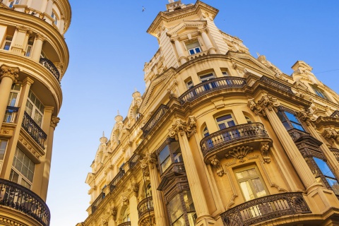 Building façades in Albacete