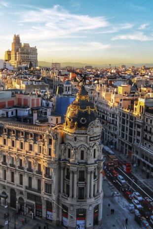 Blick auf die Gran Vía, Madrid