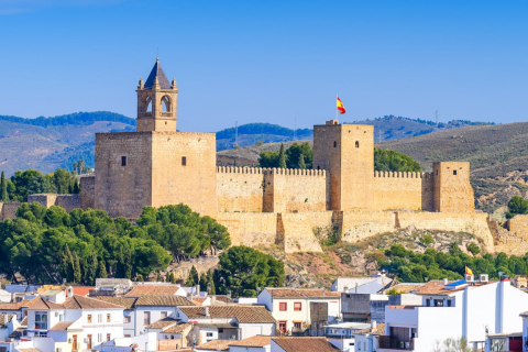 View of the Alcazaba de Antequera in Malaga, Andalusia