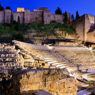 マラガのアルカサバと古代ローマ劇場